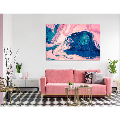Light Pink And Blue Abstract №04350 Ready to Hang Canvas Print - Zellart Canvas Prints ALL_Products