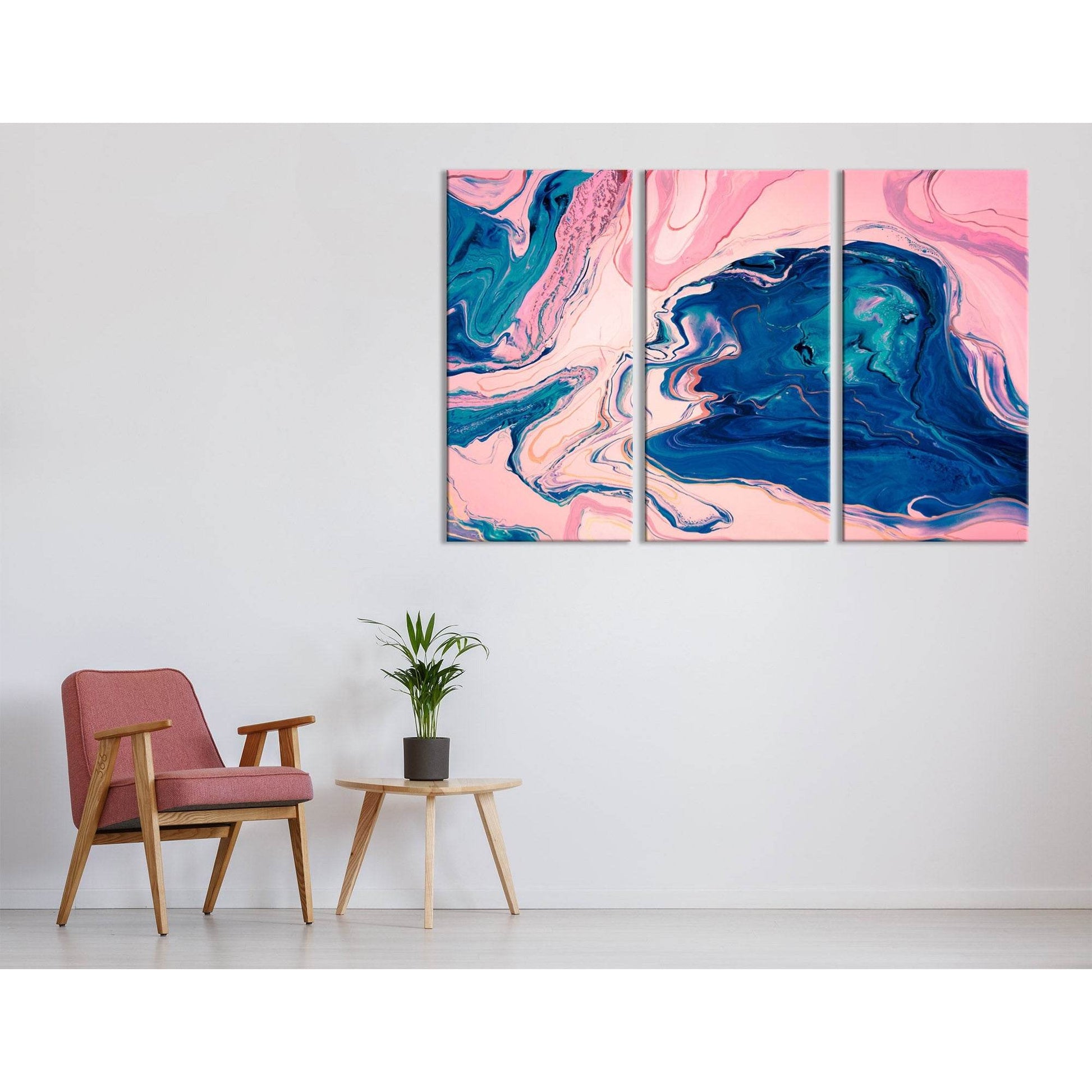 Light Pink And Blue Abstract №04350 Ready to Hang Canvas Print - Zellart Canvas Prints ALL_Products