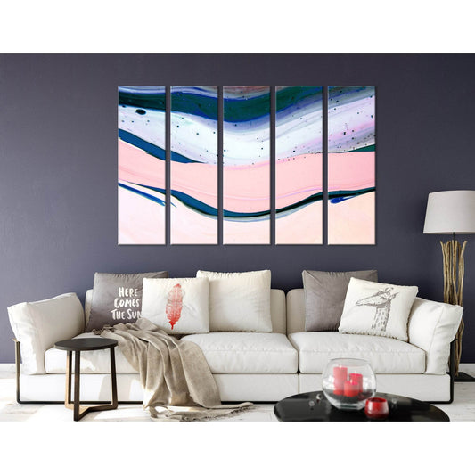 Light Pink, Blue And White Abstract №04285 Ready to Hang Canvas Print - Zellart Canvas Prints ALL_Products