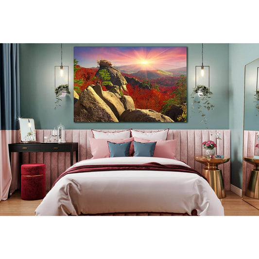 Light Rays Carpathians Ukraine №SL292 Ready to Hang Canvas Print - Zellart Canvas Prints 0new, ALL_Products, SUNRISE & SUNSET WALL ART