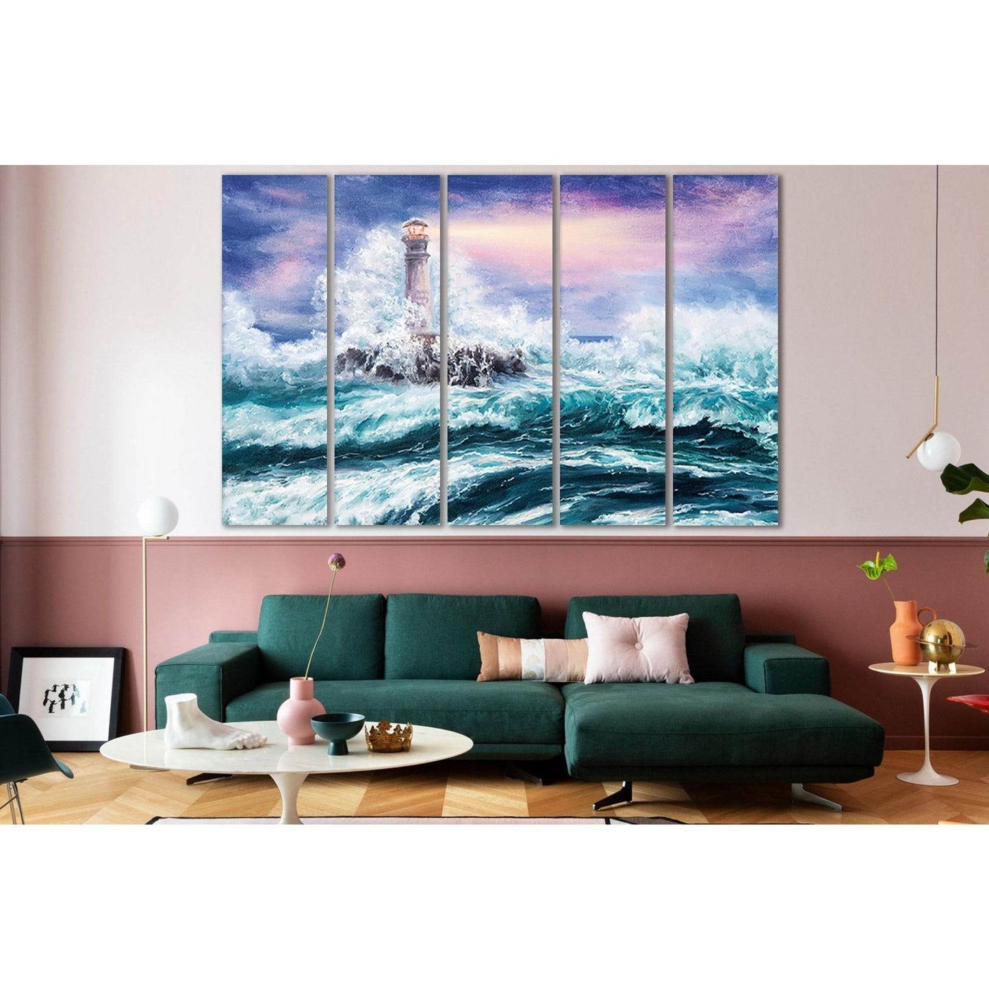 Lighthouse During Storm №SL561 Ready to Hang Canvas Print - Zellart Canvas Prints 0new, ALL_Products, Oil Painting Wall Art