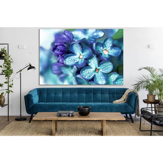 Lilac Flowers With Water Drops №SL676 Ready to Hang Canvas Print - Zellart Canvas Prints 0new, ALL_Products, Floral & Botanical Wall Art