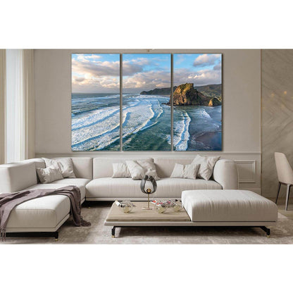 Lion Rock And Piha Beach №SL154 Ready to Hang Canvas Print - Zellart Canvas Prints 0new, ALL_Products, Beach Ocean & Waves, Lion