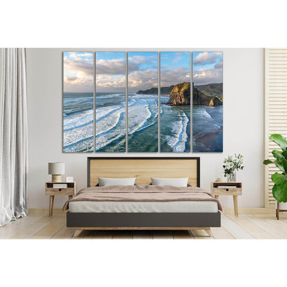 Lion Rock And Piha Beach №SL154 Ready to Hang Canvas Print - Zellart Canvas Prints 0new, ALL_Products, Beach Ocean & Waves, Lion