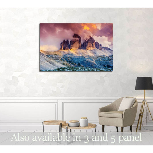Location Auronzo, Italy, Europe. Dramatic scene. Beauty world. №3079 Ready to Hang Canvas Print - Zellart Canvas Prints ALL_Products, s-3079