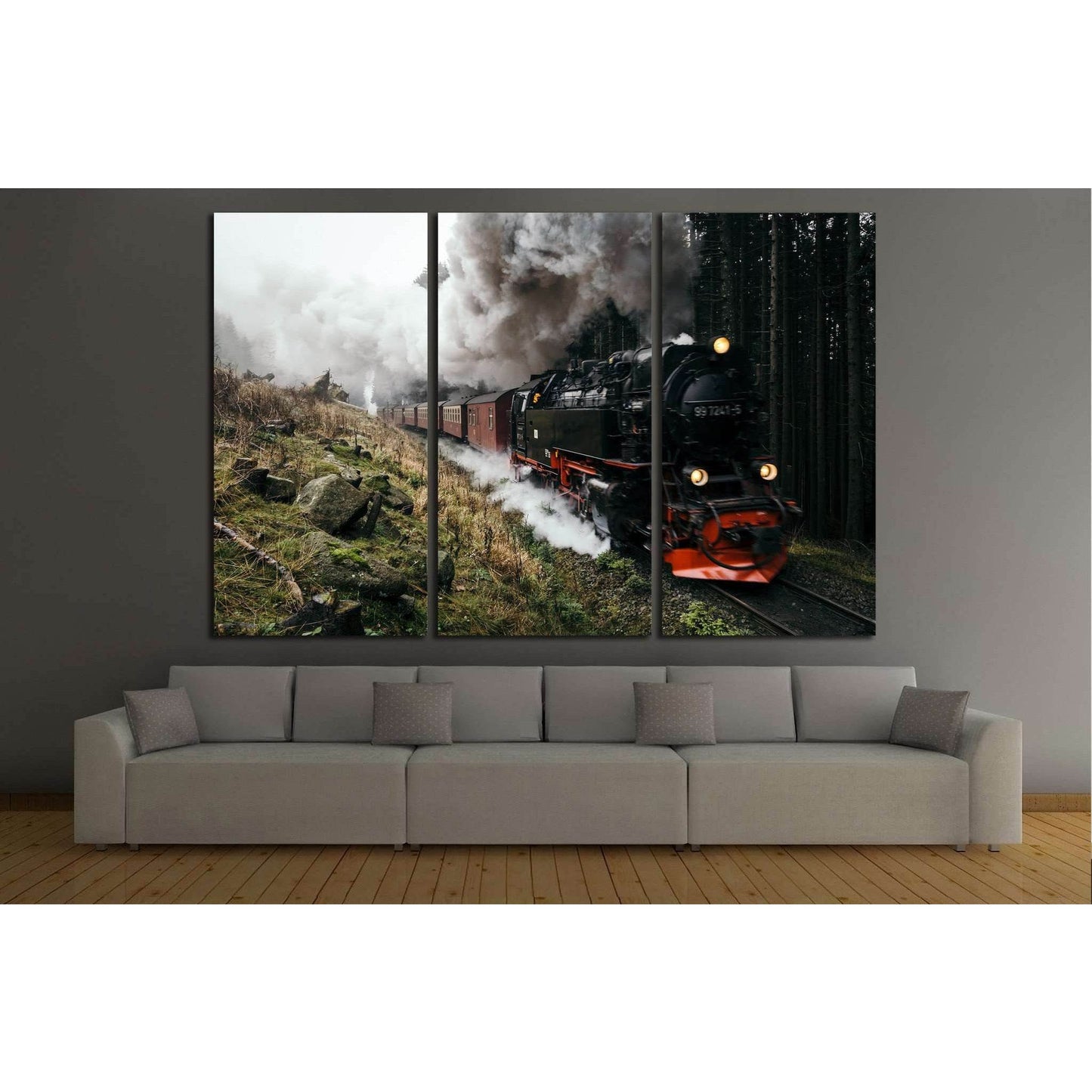 Locomotive in the Forest №237 Ready to Hang Canvas PrintCanvas art arrives ready to hang, with hanging accessories included and no additional framing required. Every canvas print is hand-crafted, made on-demand at our workshop and expertly stretched aroun