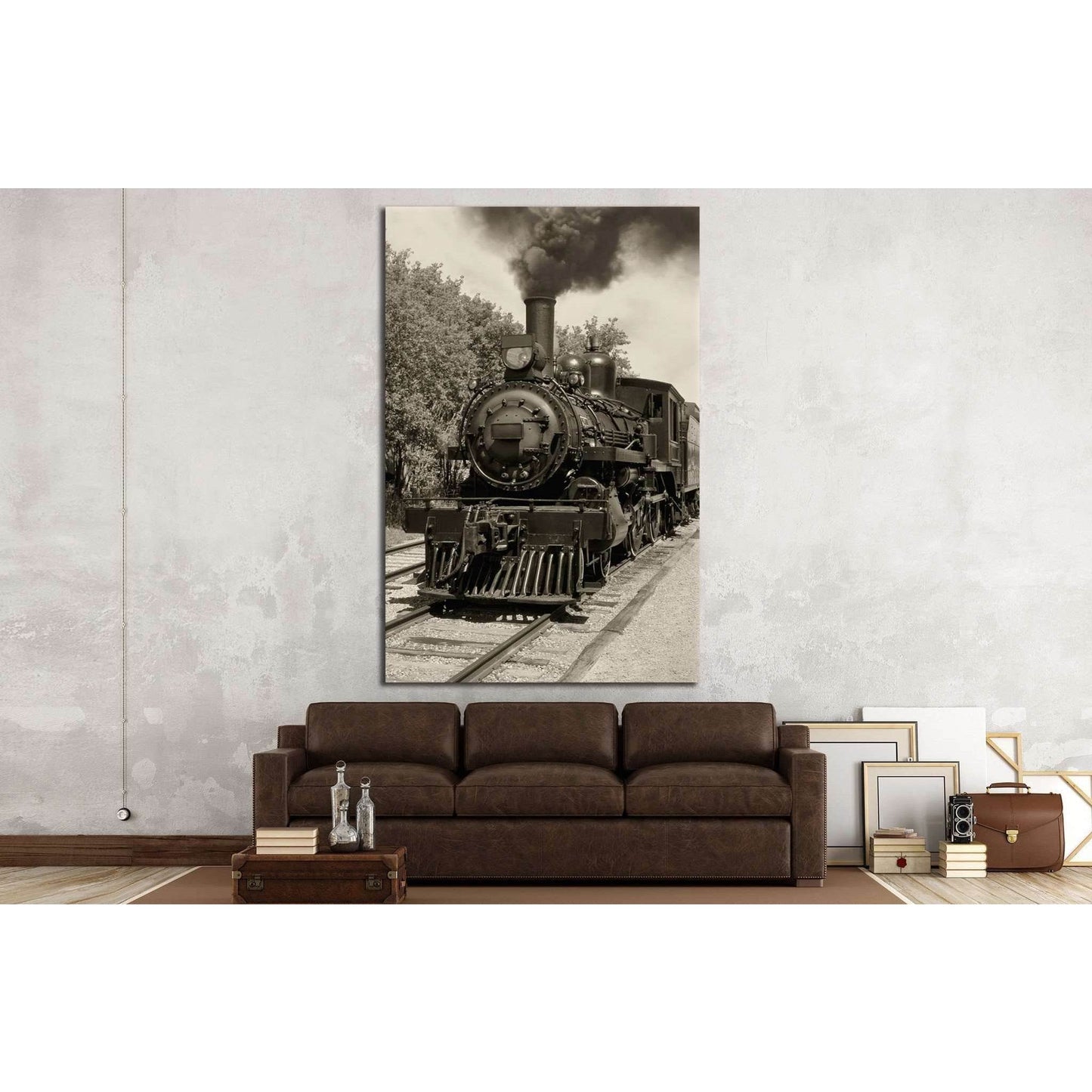 Locomotive Wall Art №235 Ready to Hang Canvas Print - Zellart Canvas Prints ALL_Products, wd-235