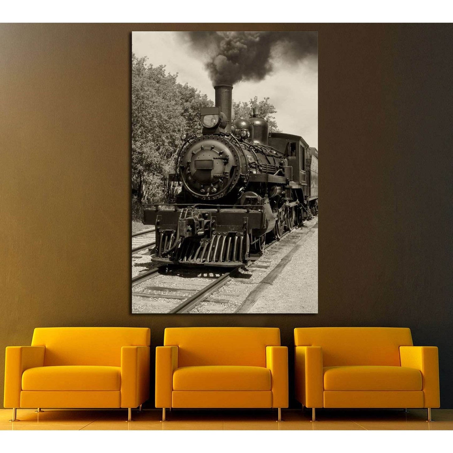 Locomotive Wall Art №235 Ready to Hang Canvas Print - Zellart Canvas Prints ALL_Products, wd-235