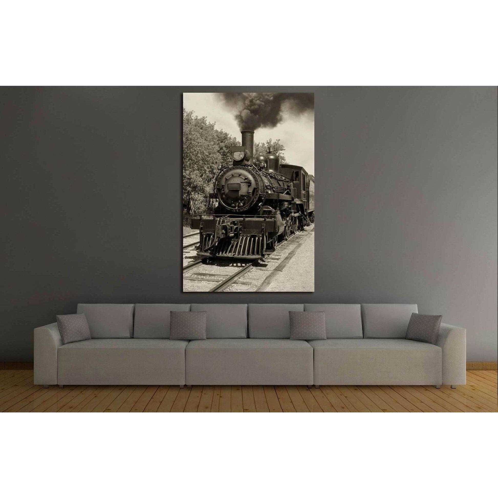 Locomotive Wall Art №235 Ready to Hang Canvas Print - Zellart Canvas Prints ALL_Products, wd-235