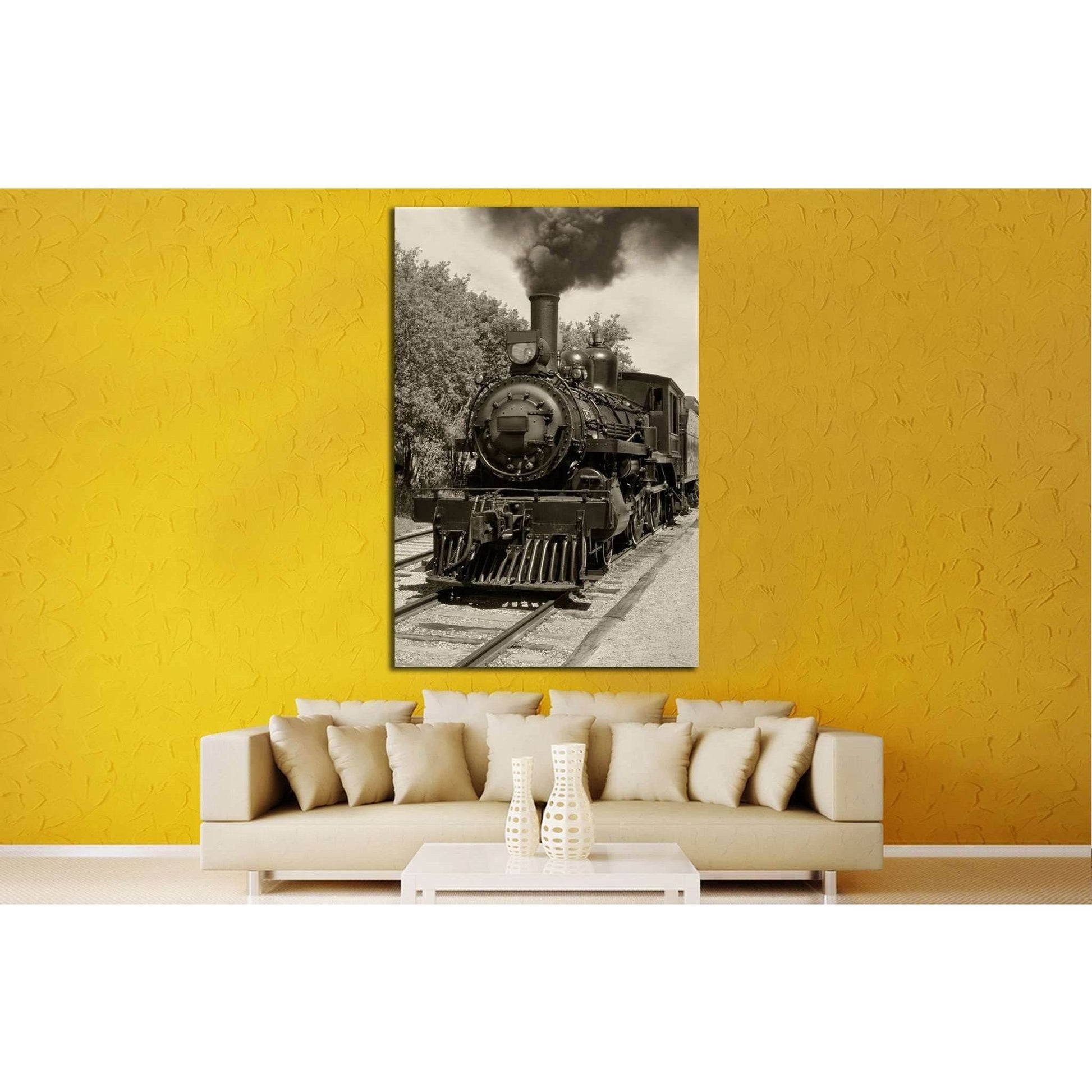 Locomotive Wall Art №235 Ready to Hang Canvas Print - Zellart Canvas Prints ALL_Products, wd-235