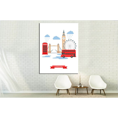 London №4531 Ready to Hang Canvas Print - Zellart Canvas Prints ALL_Products, s-4531
