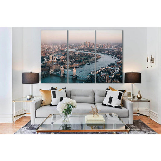 London Beautiful Skyline №SL341 Ready to Hang Canvas Print - Zellart Canvas Prints 0new, ALL_Products, Cityscapes & Skylines