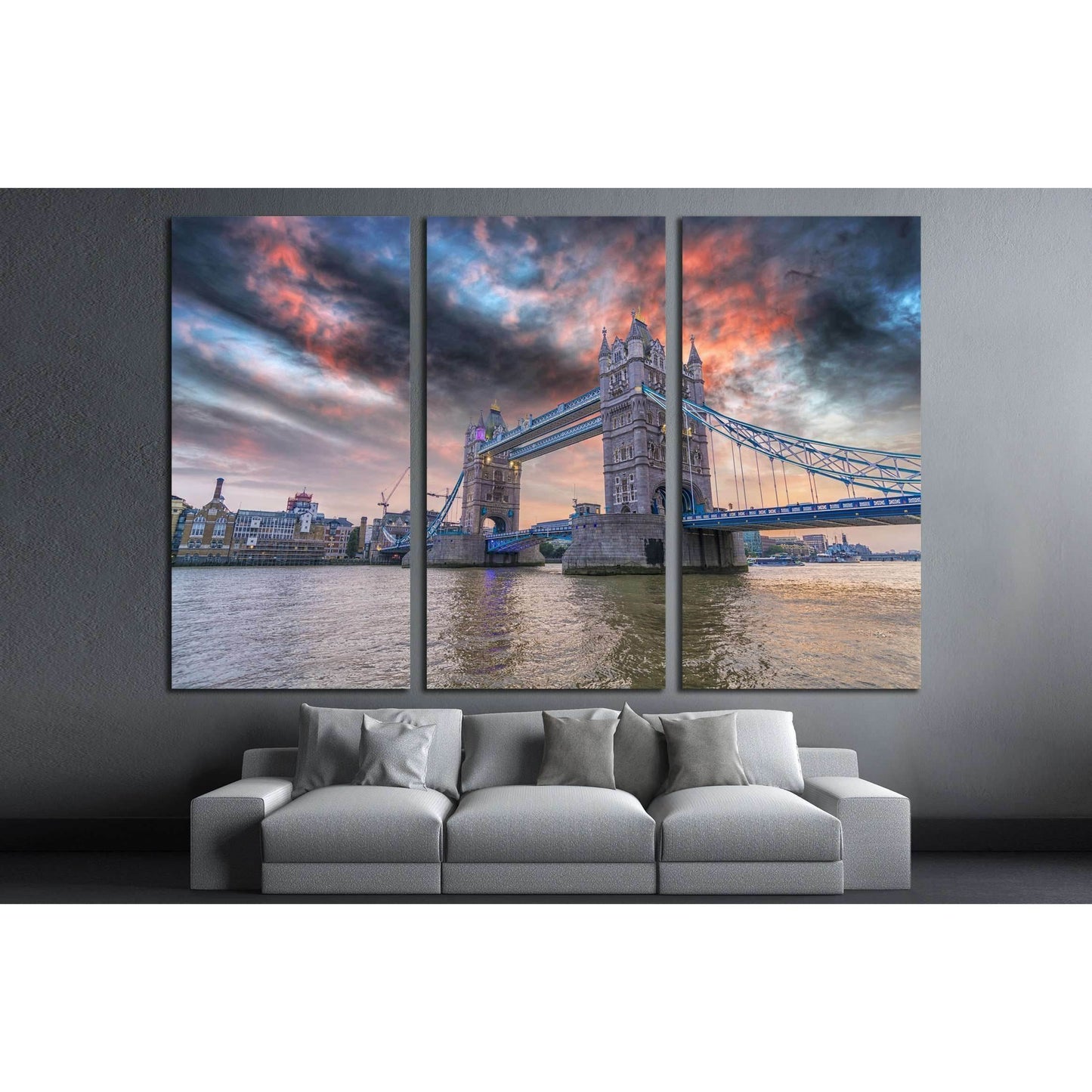 London Bridge at sunset №2266 Ready to Hang Canvas Print - Zellart Canvas Prints ALL_Products, s-2266