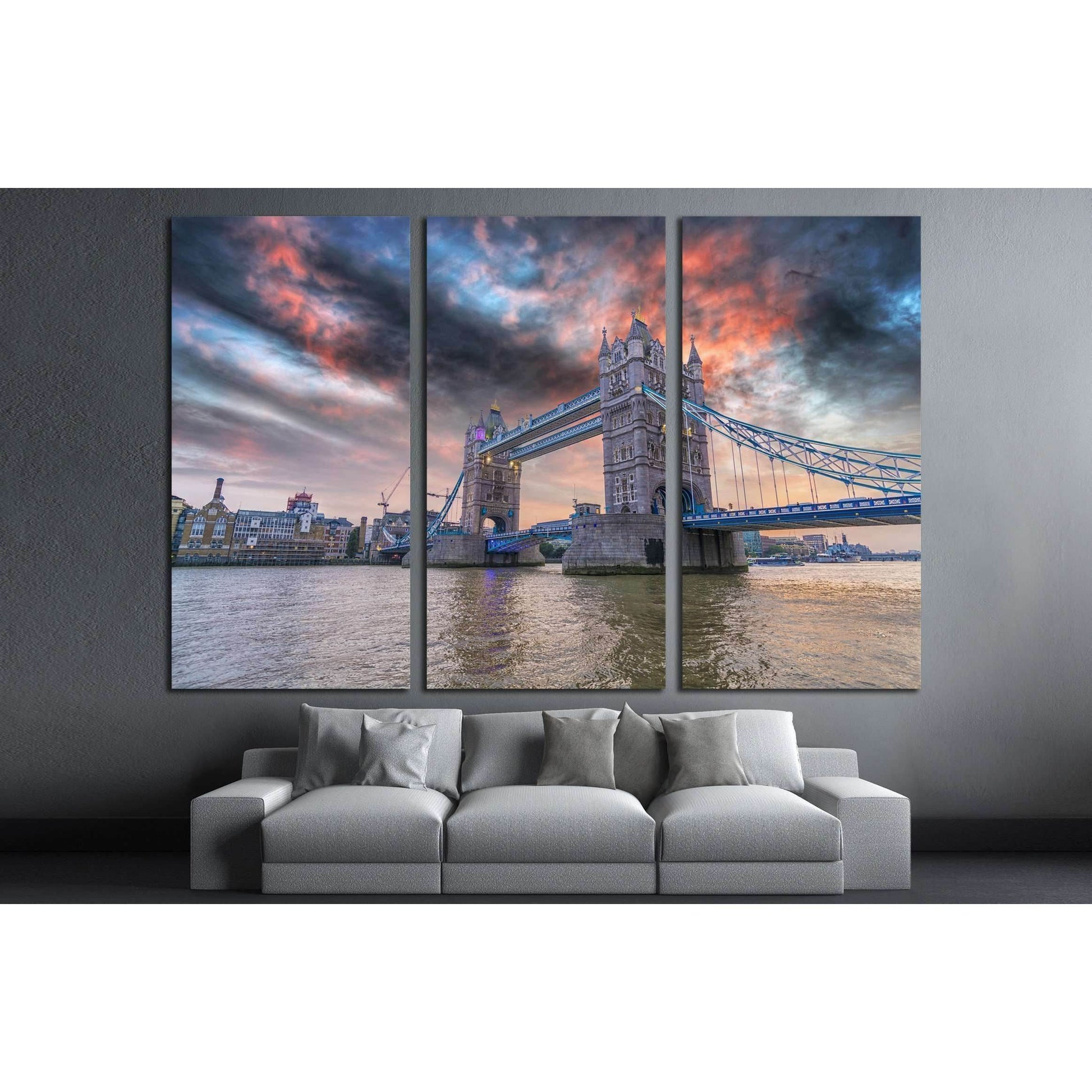 London Bridge at sunset №2266 Ready to Hang Canvas Print - Zellart Canvas Prints ALL_Products, s-2266