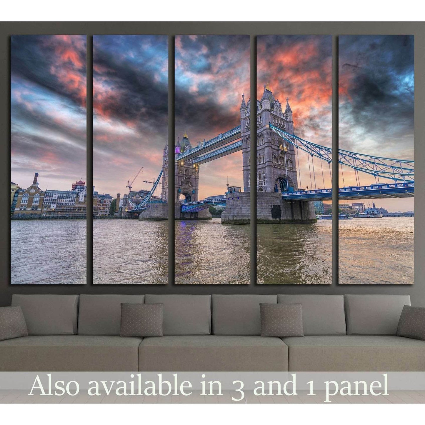 London Bridge at sunset №2266 Ready to Hang Canvas Print - Zellart Canvas Prints ALL_Products, s-2266