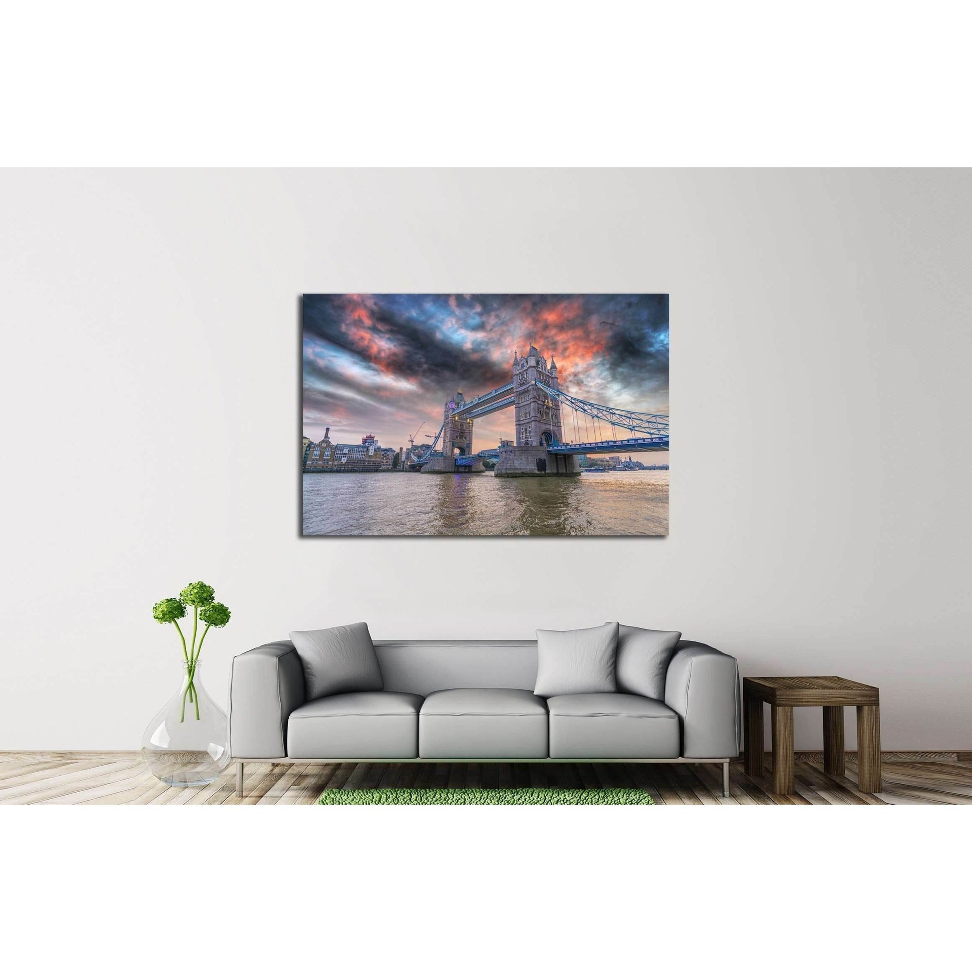 London Bridge at sunset №2266 Ready to Hang Canvas Print - Zellart Canvas Prints ALL_Products, s-2266