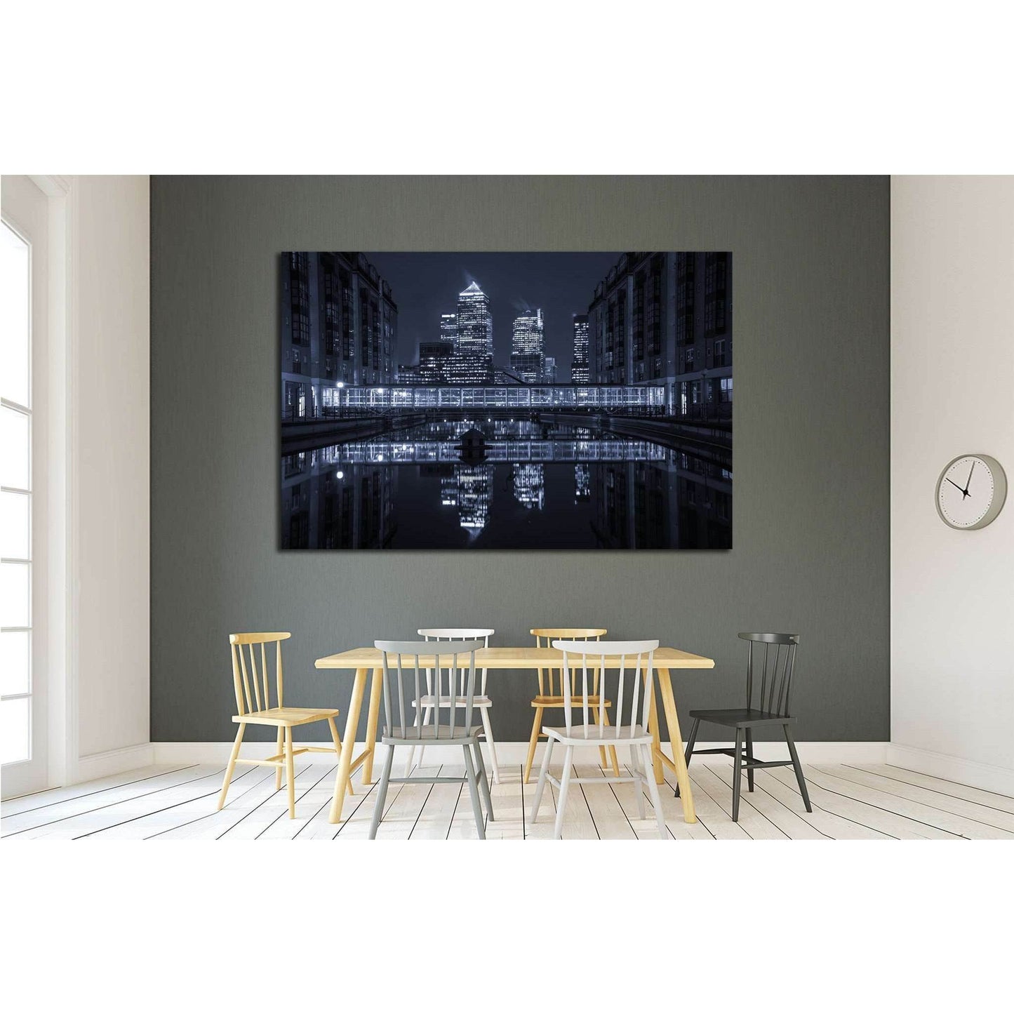 London modern finance district in downtown illuminated at night №2027 Ready to Hang Canvas PrintCanvas art arrives ready to hang, with hanging accessories included and no additional framing required. Every canvas print is hand-crafted, made on-demand at o
