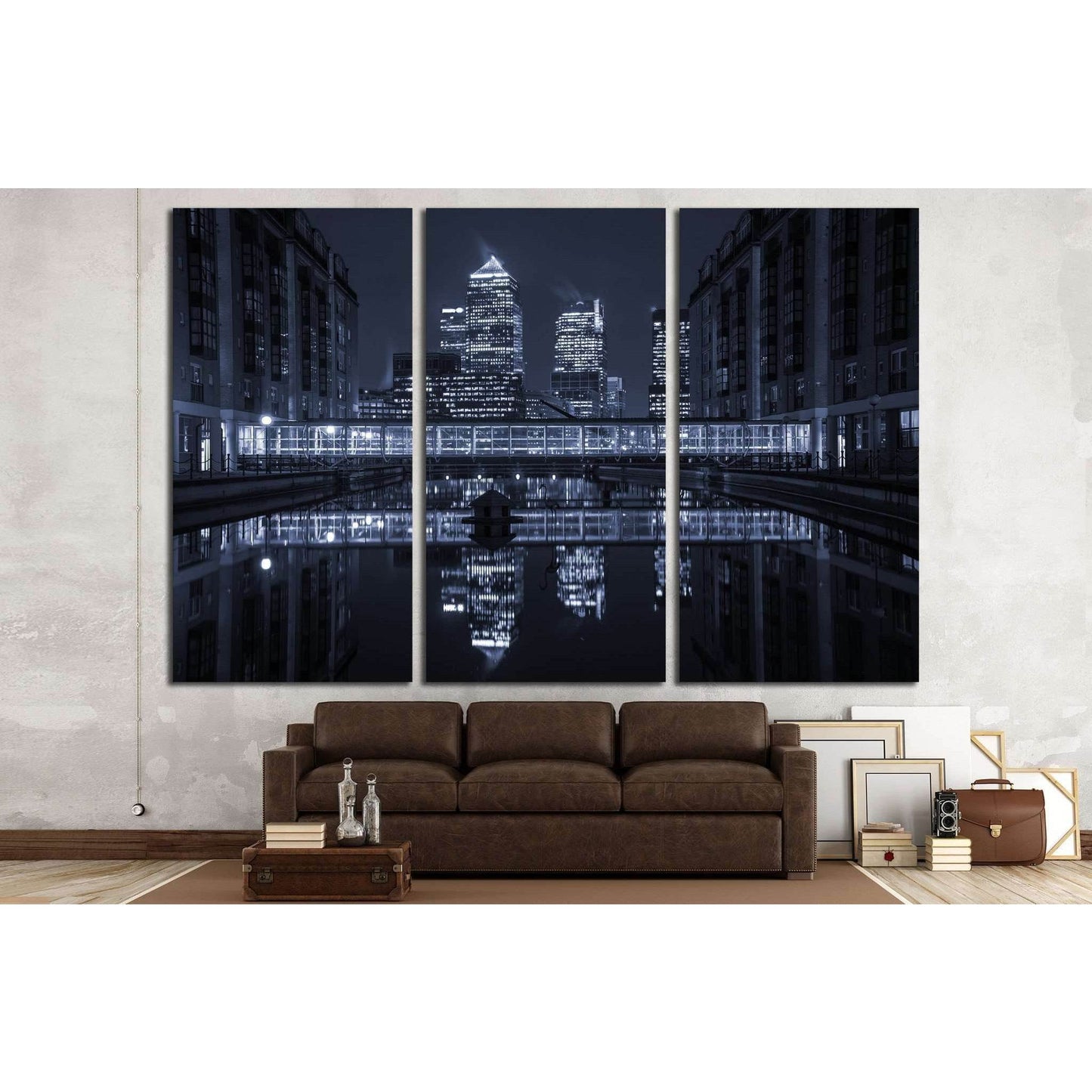 London modern finance district in downtown illuminated at night №2027 Ready to Hang Canvas PrintCanvas art arrives ready to hang, with hanging accessories included and no additional framing required. Every canvas print is hand-crafted, made on-demand at o