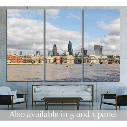 London skyline including The Leadenhall Building and 20 Fenchurch Street №2938 Ready to Hang Canvas Print - Zellart Canvas Prints ALL_Products, s-2938