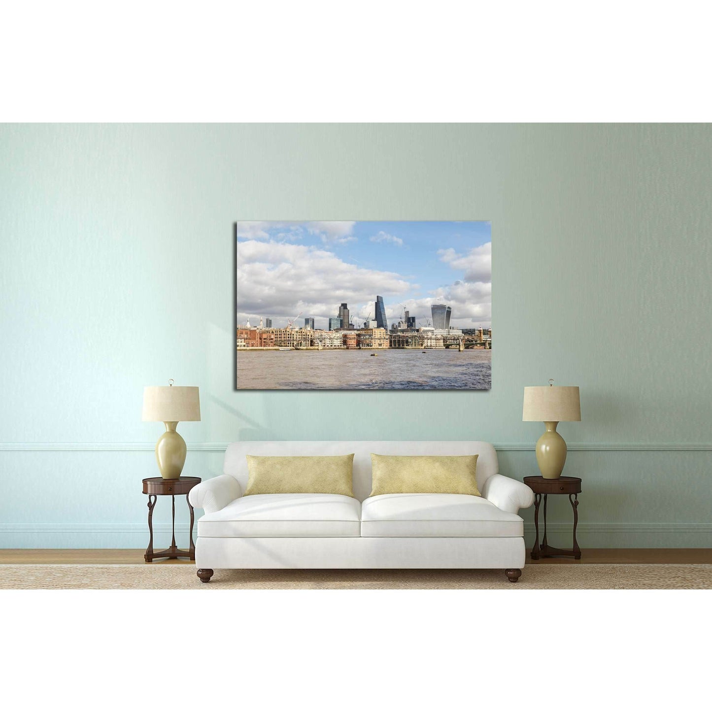 London skyline including The Leadenhall Building and 20 Fenchurch Street №2938 Ready to Hang Canvas Print - Zellart Canvas Prints ALL_Products, s-2938