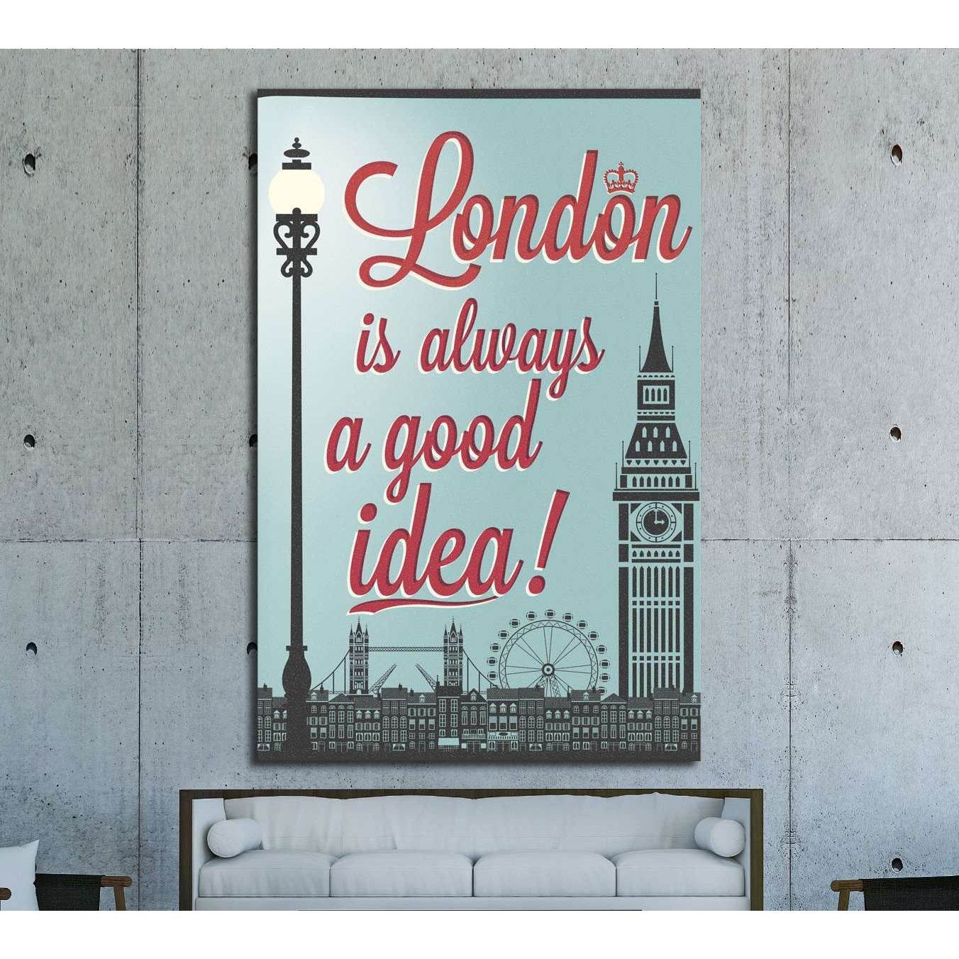 London Symbols And Landmarks №4526 Ready to Hang Canvas Print - Zellart Canvas Prints ALL_Products, s-4526