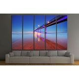 Long exposure of an ocean and New Brighton Pier Christchurch №2254 Ready to Hang Canvas Print