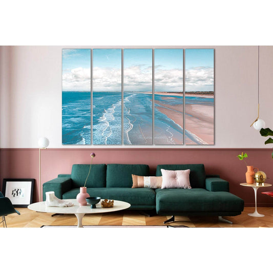 Long Sandy Beach №SL124 Ready to Hang Canvas Print - Zellart Canvas Prints 0new, ALL_Products, Beach Ocean & Waves