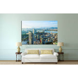 Looking out over downtown Seoul and the Han River №1631 Ready to Hang Canvas Print