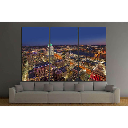 Looking south east at the beautiful skyline of downtown Cincinnati №1719 Ready to Hang Canvas PrintCanvas art arrives ready to hang, with hanging accessories included and no additional framing required. Every canvas print is hand-crafted, made on-demand a