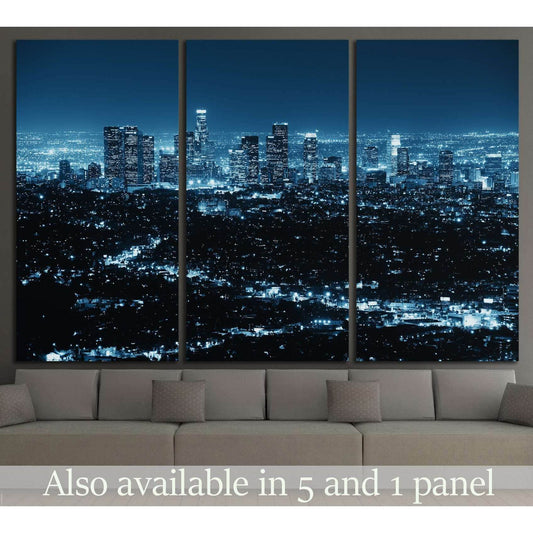Los Angeles at night №1120 Ready to Hang Canvas Print - Zellart Canvas Prints ALL_Products, s-1120