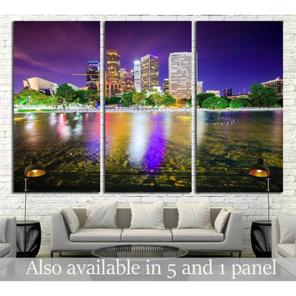 Los Angeles, California, USA downtown city skyline №1695 Ready to Hang Canvas Print - Zellart Canvas Prints ALL_Products, s-1695