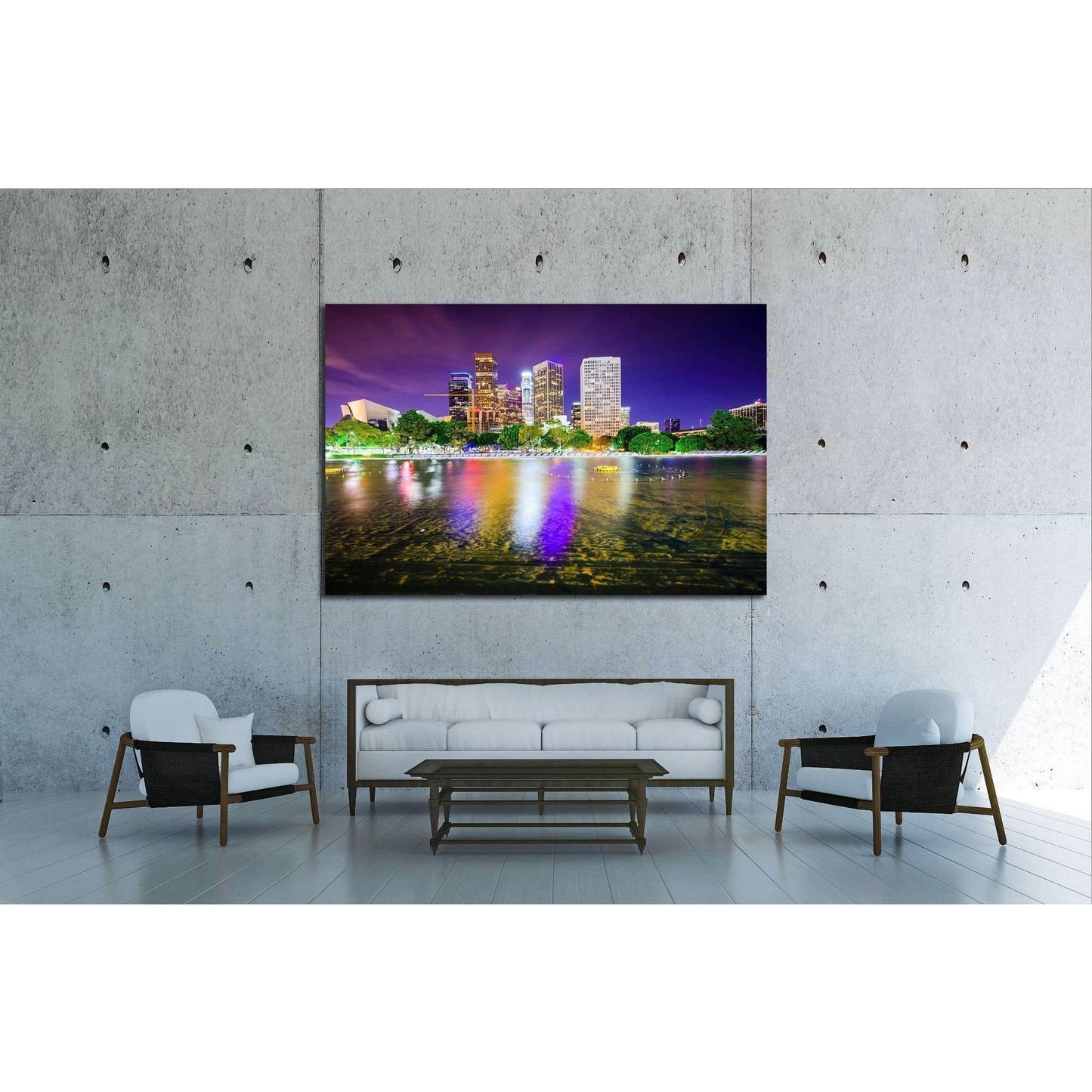 Los Angeles, California, USA downtown city skyline №1695 Ready to Hang Canvas Print - Zellart Canvas Prints ALL_Products, s-1695