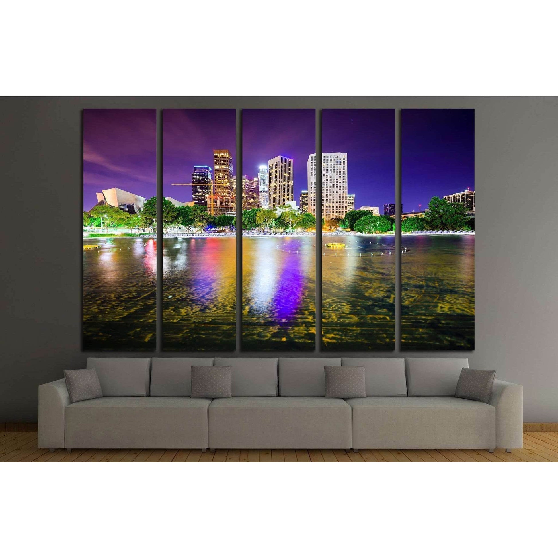 Los Angeles, California, USA downtown city skyline №1695 Ready to Hang Canvas Print - Zellart Canvas Prints ALL_Products, s-1695