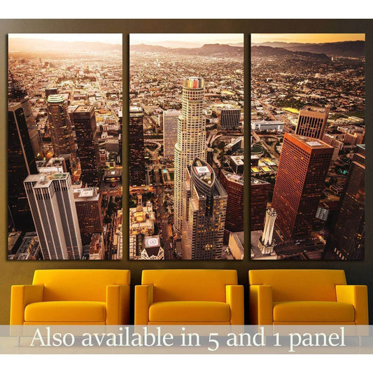 Los Angeles skyline aerial view №1947 Ready to Hang Canvas Print - Zellart Canvas Prints ALL_Products, s-1947