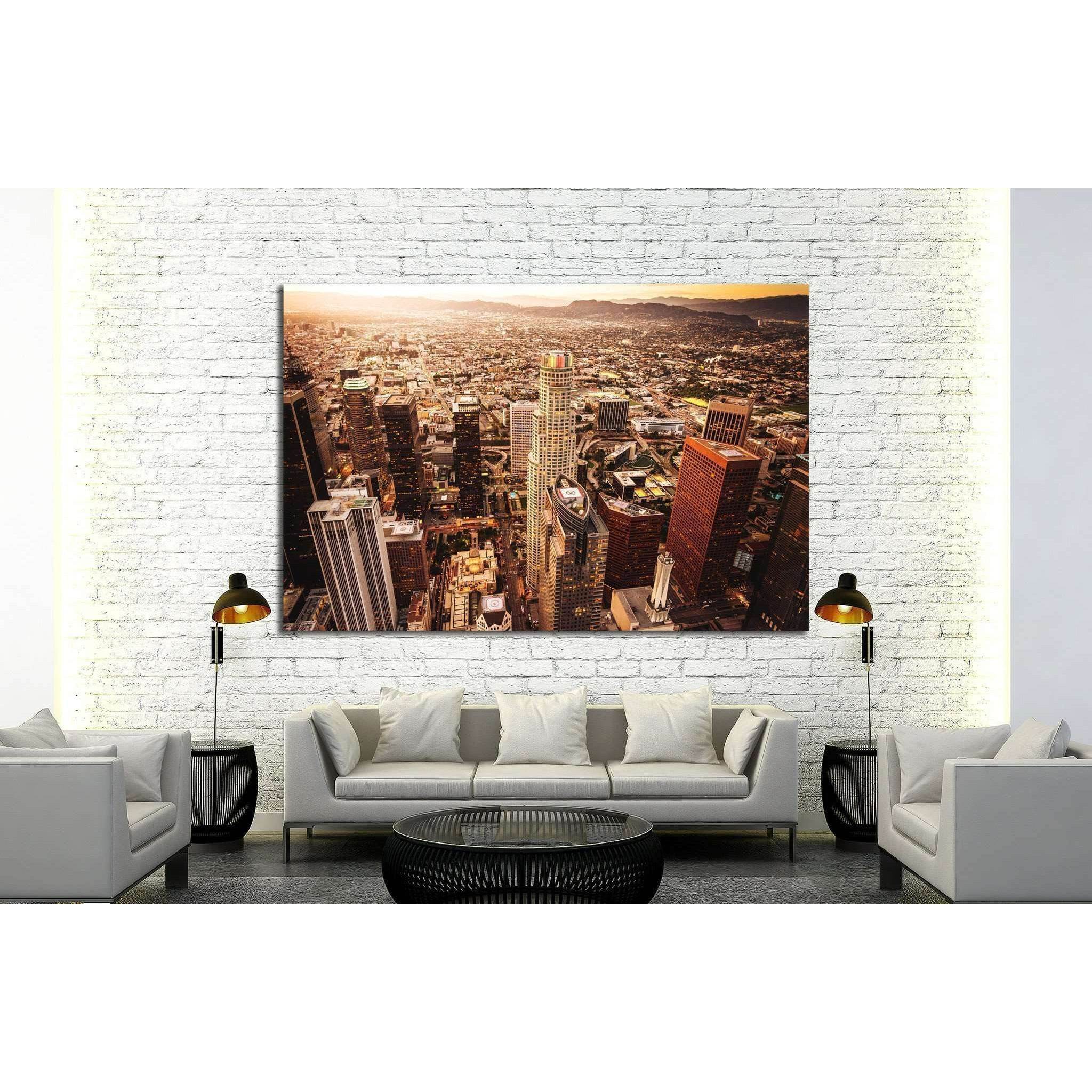 Los Angeles skyline aerial view №1947 Ready to Hang Canvas Print