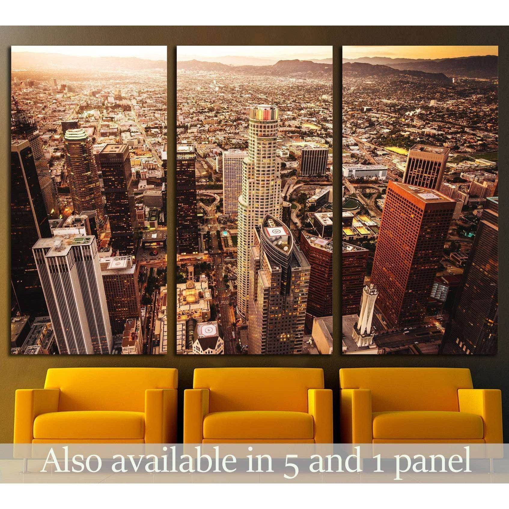 Los Angeles skyline aerial view №1947 Ready to Hang Canvas PrintCanvas art arrives ready to hang, with hanging accessories included and no additional framing required. Every canvas print is hand-crafted, made on-demand at our workshop and expertly stretch