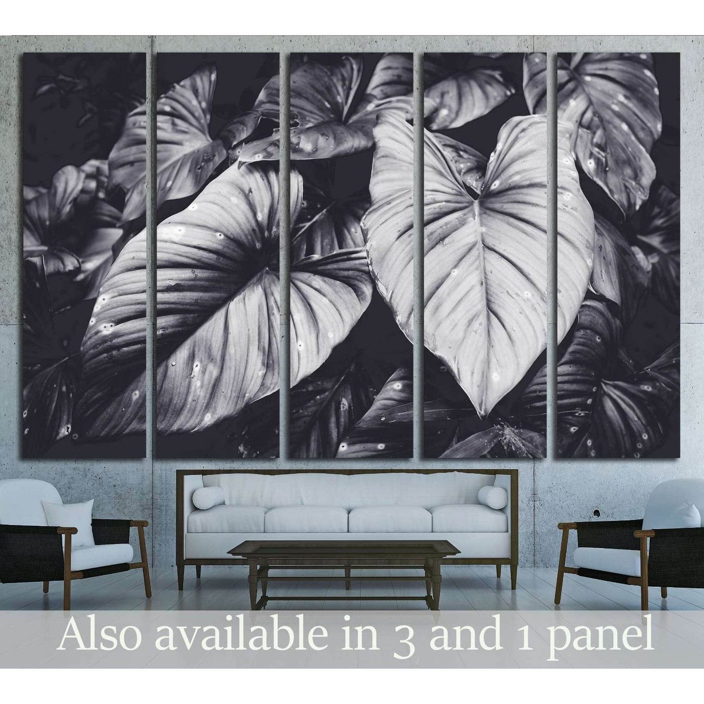 Low key Dark lighting Nature background, green leaves in natural light and shadow №2834 Ready to Hang Canvas Print - Zellart Canvas Prints ALL_Products, s-2834