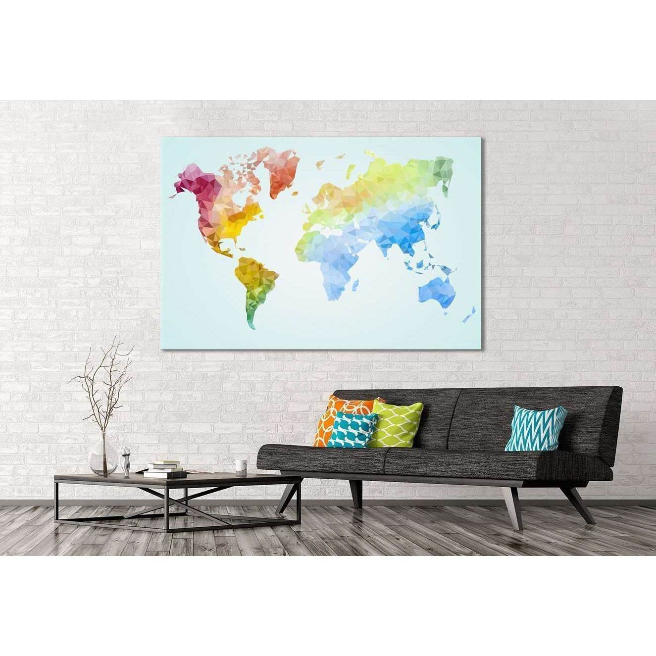 Low Poly World Map №110 Ready to Hang Canvas PrintCanvas art arrives ready to hang, with hanging accessories included and no additional framing required. Every canvas print is hand-crafted, made on-demand at our workshop and expertly stretched around 100%