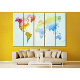 Low Poly World Map №110 Ready to Hang Canvas Print