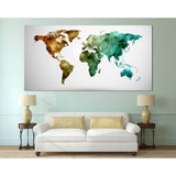 Low Poly World Map №111 Ready to Hang Canvas Print