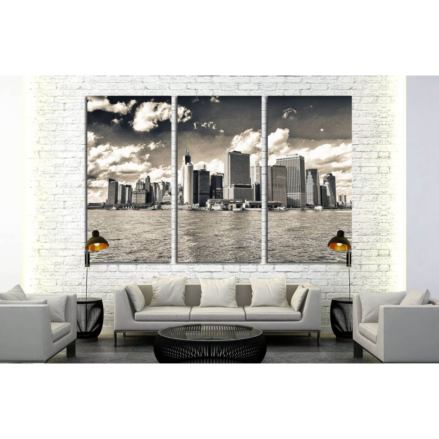 Lower Manhattan on a beautiful sunny day. New York City skyline №2898 Ready to Hang Canvas PrintCanvas art arrives ready to hang, with hanging accessories included and no additional framing required. Every canvas print is hand-crafted, made on-demand at o