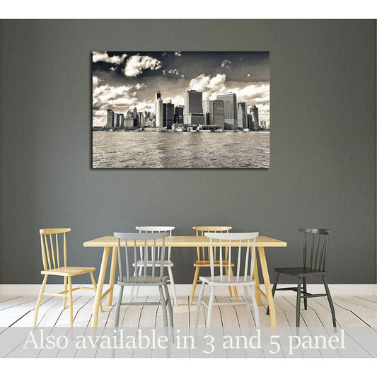 Lower Manhattan on a beautiful sunny day. New York City skyline №2898 Ready to Hang Canvas Print - Zellart Canvas Prints 0_NY_ART, ALL_Products, s-2898