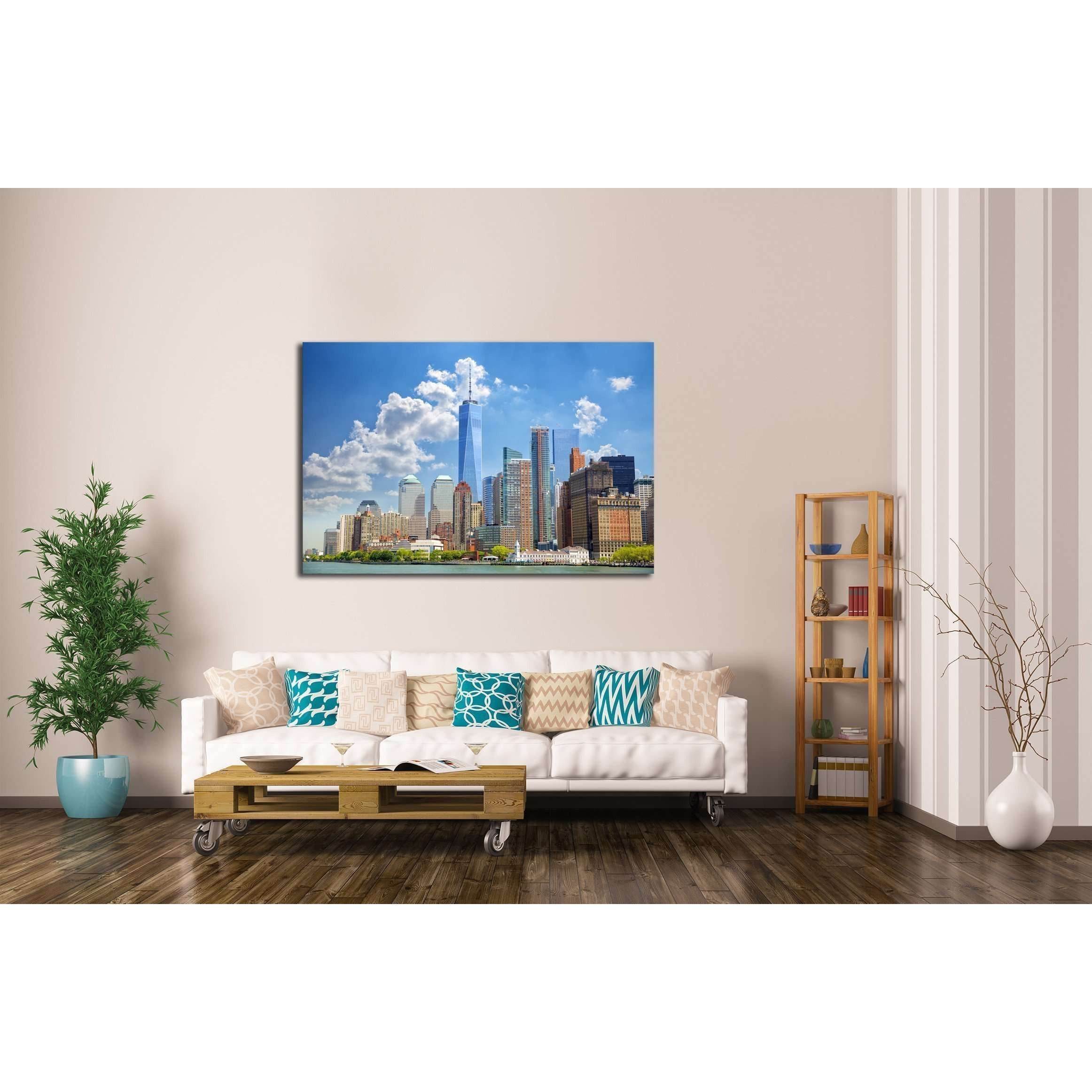 Lower Manhattan urban skyscrapers in New York City №2217 Ready to Hang Canvas Print