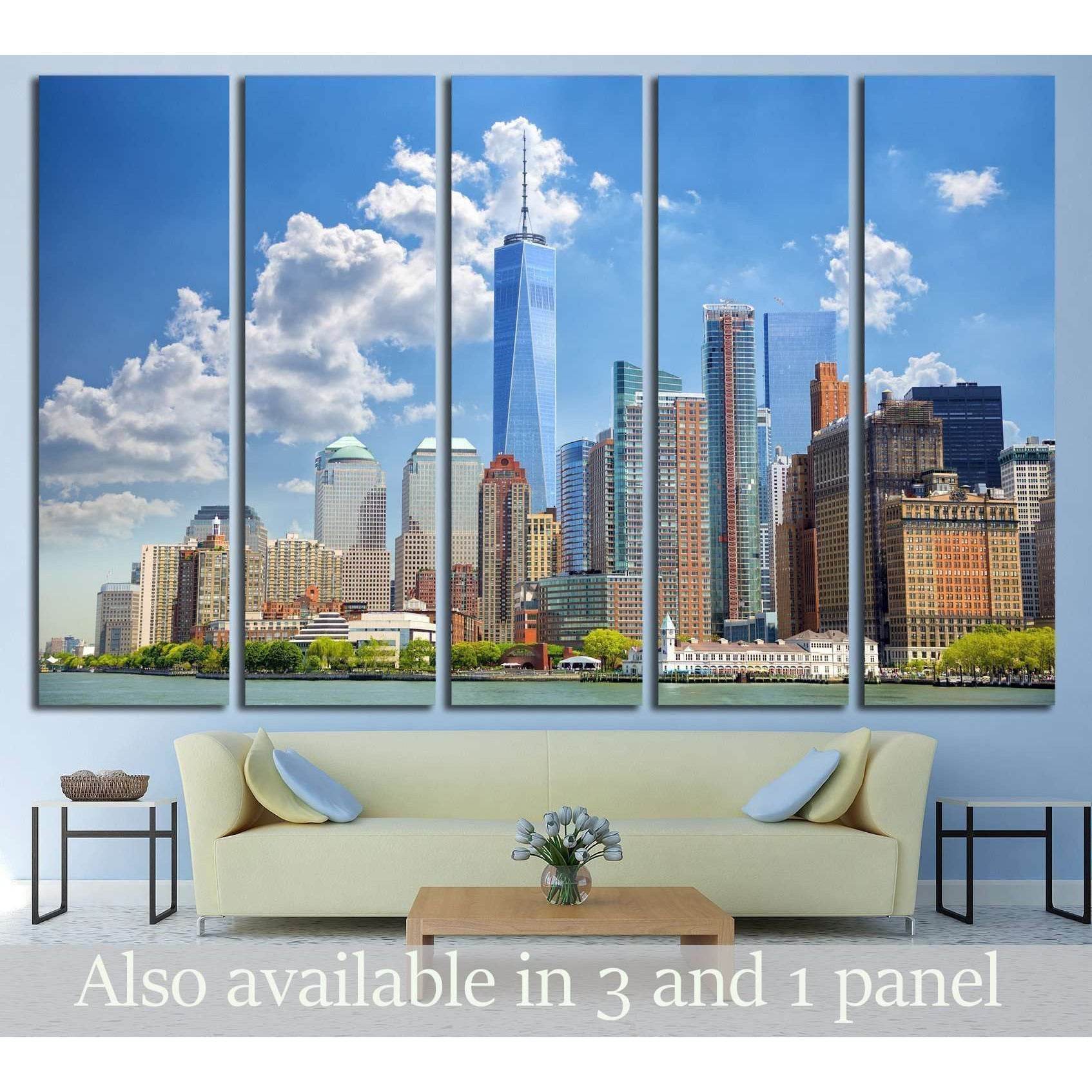 Lower Manhattan urban skyscrapers in New York City №2217 Ready to Hang Canvas Print