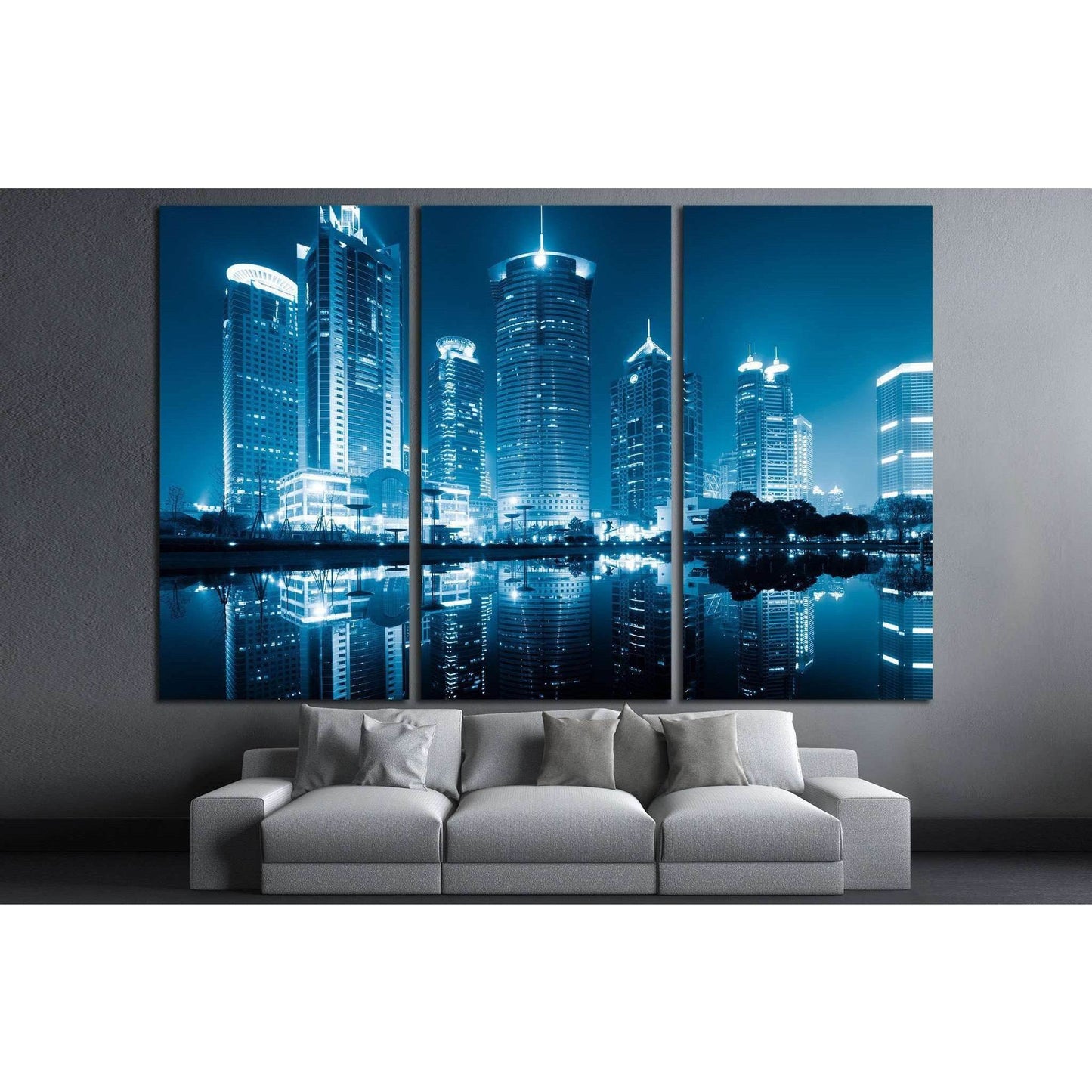 lujiazui financial centre, shanghai, china №1152 Ready to Hang Canvas Print - Zellart Canvas Prints ALL_Products, s-1152