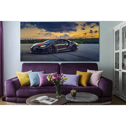Luxury Beautiful Black Sports Car №SL1436 Ready to Hang Canvas Print - Zellart Canvas Prints 0new, ALL_Products, Engine