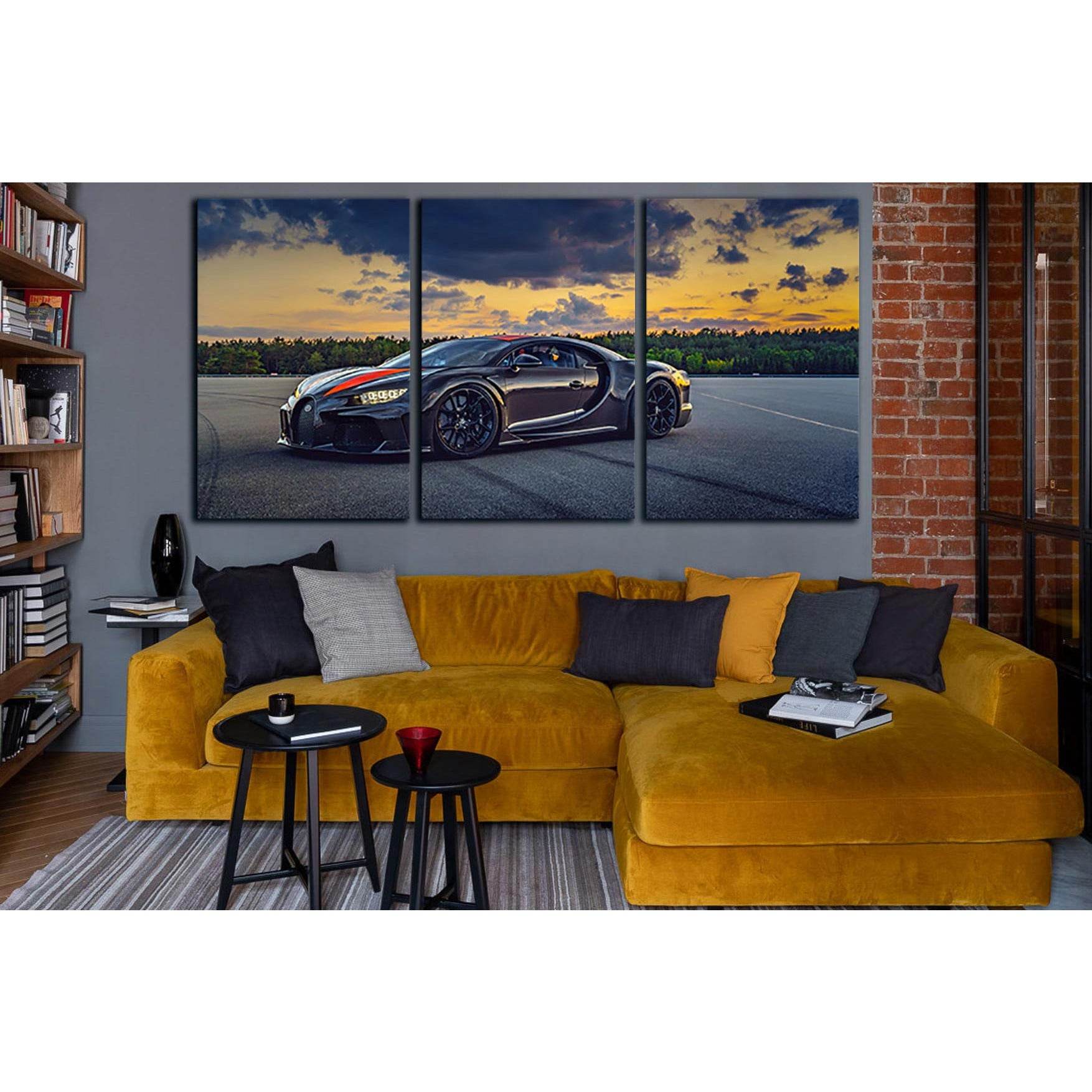 Luxury Beautiful Black Sports Car №SL1436 Ready to Hang Canvas Print - Zellart Canvas Prints 0new, ALL_Products, Engine