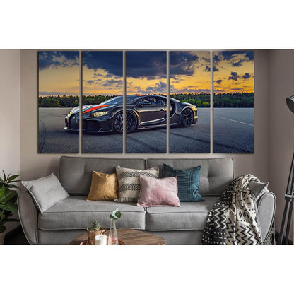 Luxury Beautiful Black Sports Car №SL1436 Ready to Hang Canvas Print - Zellart Canvas Prints 0new, ALL_Products, Engine