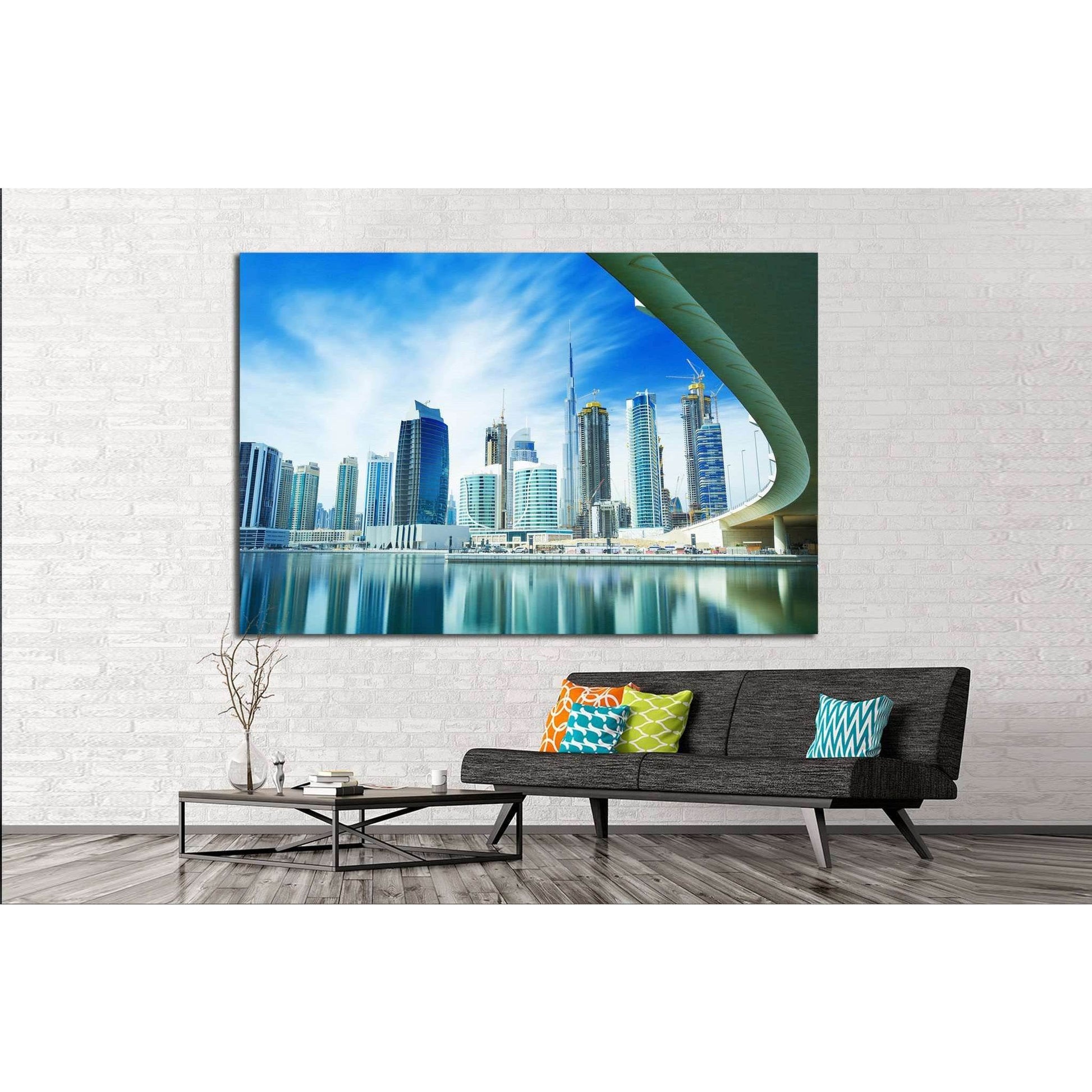 luxury center of Dubai,United Arab Emirates №1195 Ready to Hang Canvas Print - Zellart Canvas Prints ALL_Products, s-1195