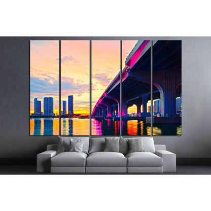 Macarthur bridge, Miami, Florida №1095 Ready to Hang Canvas Print - Zellart Canvas Prints ALL_Products, s-1095
